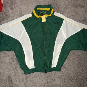 MNML Green and White Bomber Jacket